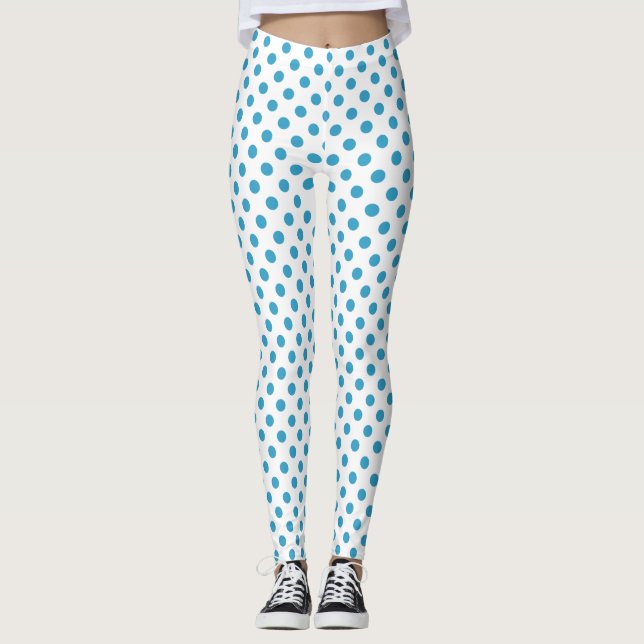 Leggings Cercles Pois bleu paon (Devant)