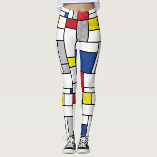 Leggings Cercles Rétro Mondrian Minimaliste Art Mod De Stij