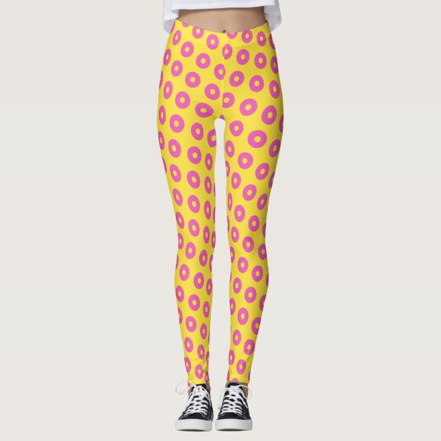 Leggings Cercles rose jaune Motif minimal (Devant)