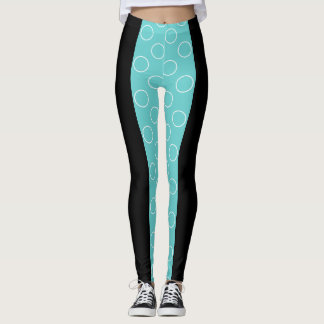 Leggings Cercles socialites Turquoise Motif