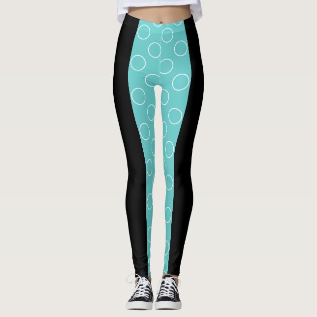 Leggings Cercles socialites Turquoise Motif (Devant)