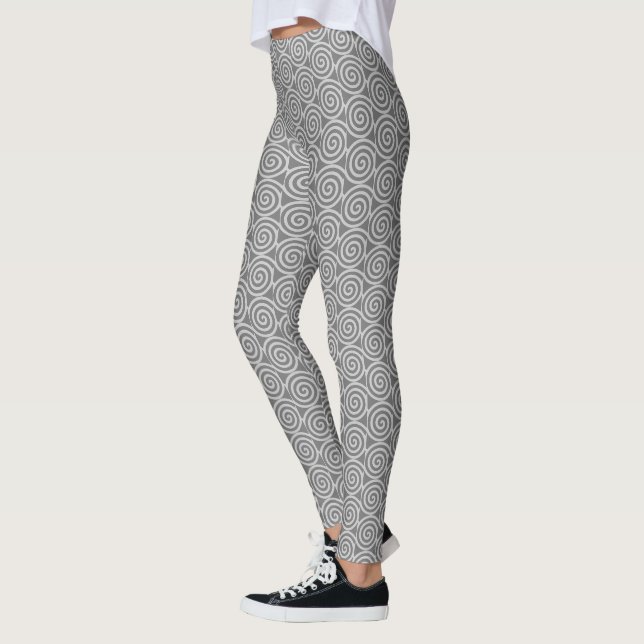 Leggings Cercles spirales abstraits élégants sur des nuance (Gauche)