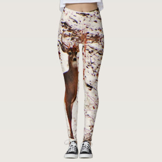 Leggings Cerf dans les bois de neige Camo Camouflage.