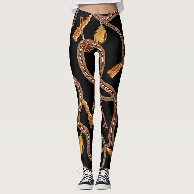Leggings Chaîne baroque Design Motif (Devant)