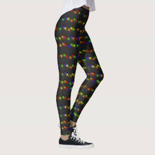 Leggings Chaîne de lumière de Noël colorée