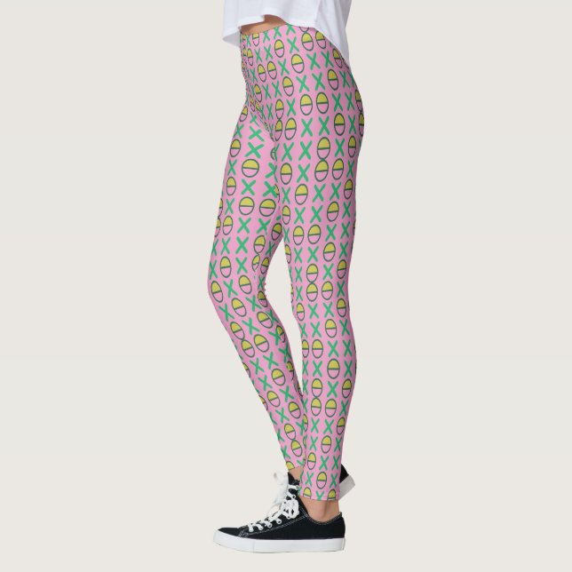 Leggings Chaînes de symboles graphiques sur une couleur (Gauche)