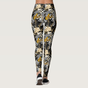 Leggings Chaînes d'or échecs et serpents luxe_denser plus