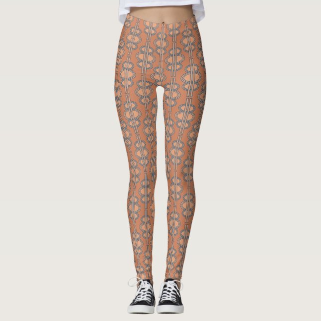 Leggings Chaînes ovales saumons (Devant)