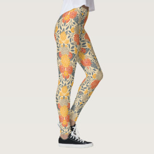 Leggings Chaleureux Jaune, Orange & Bleu Floral