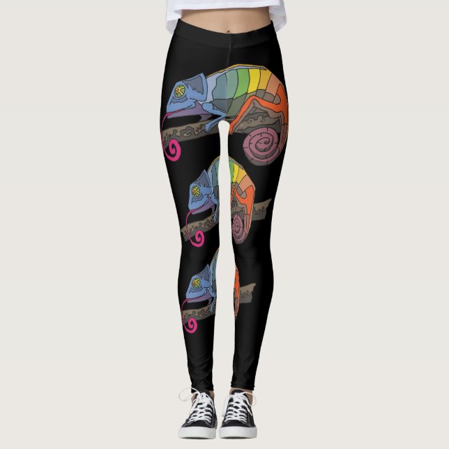 LEGGINGS CHAMELEON LIZARD ART YOGA PANTS LEGINGS (Devant)