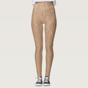 Leggings Champagne Cuir Surface Minimaliste Chic Vegan