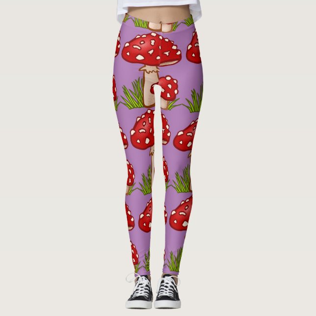 Leggings Champignons de la Red Amanita Thunder_Cove (Devant)