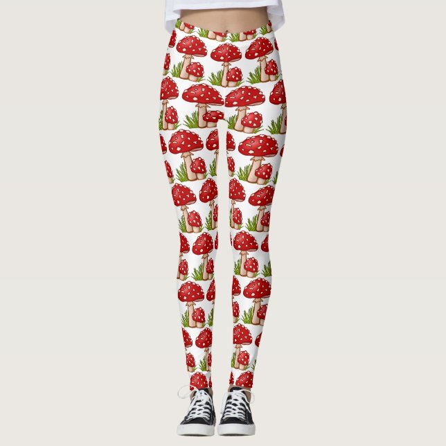 Leggings Champignons de la Red Amanita Thunder_Cove (Devant)
