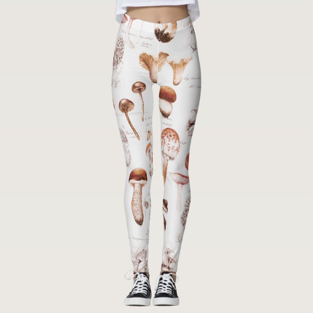 Leggings Champignons Medley : Aquarelle Motif sans joint (Devant)