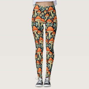 Leggings Champignons rétro Fleurs Vintages Impossible