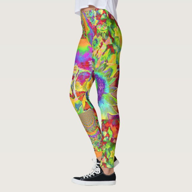 Leggings champs de tournesol pour toujours - vert (Gauche)