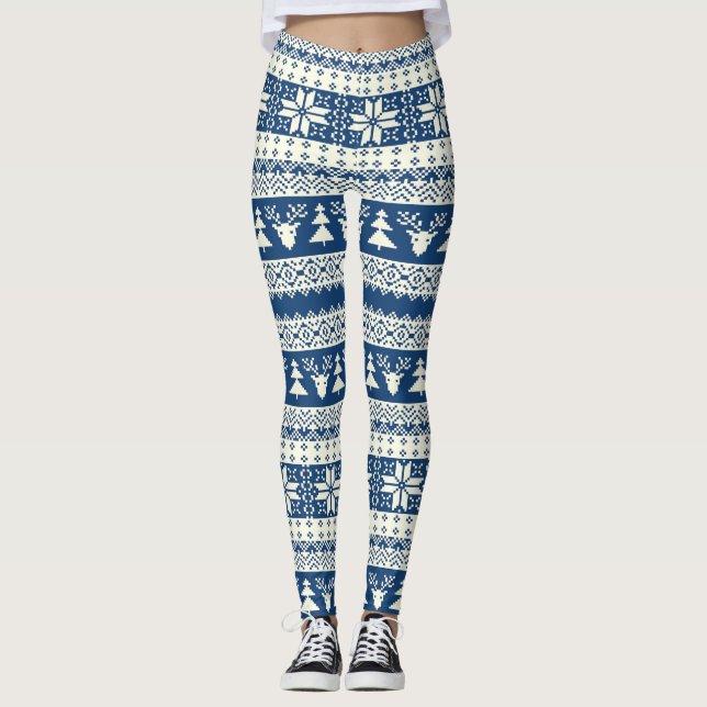 Leggings Chandail de Noël de Delft (Devant)