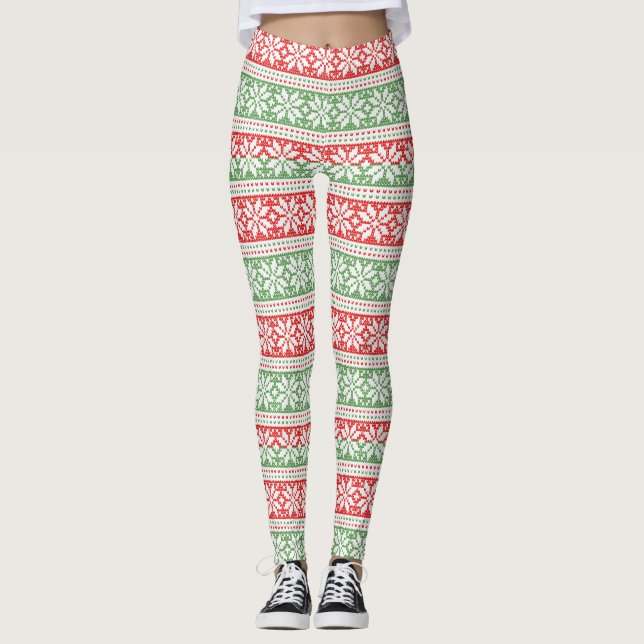 Leggings Chandail laid de Noël (Devant)