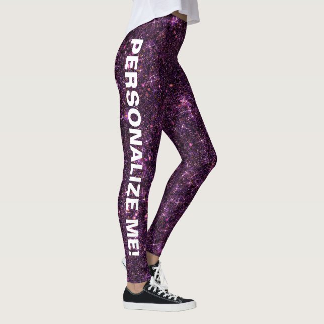 Leggings Changement de Parties scintillant de dragon rose v (Droite)