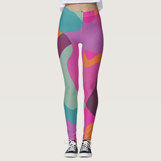 Leggings Chaos dans de rétros couleurs (Devant)