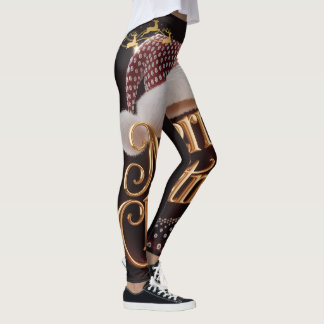 Leggings Chapeau de Père Noël mignon & typographie