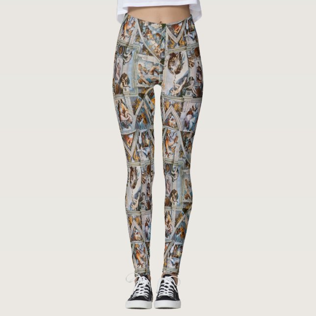 Leggings Chapelle Sixtine par Michelangelo Yoga Running (Devant)