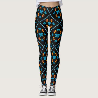 Leggings Charmant Nœud Coquette Carreaux Géométriques Noir