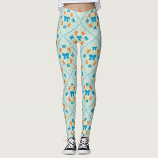 Leggings Charmant Nœud Papillon Géométrique Carrelage Menth