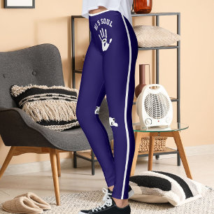 Leggings Chat à main personnalisé Chien Chat Maman Foncé Bl