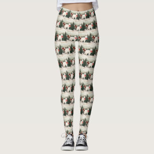 Leggings Chat Angora turc en Noël de neige
