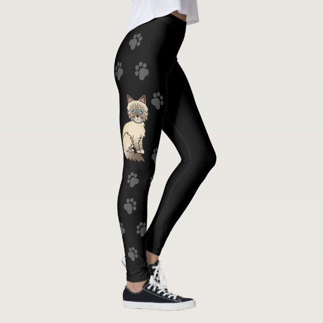 Leggings Chat Birman / Ragdoll au point chocolat tabby & Pa (Droite)