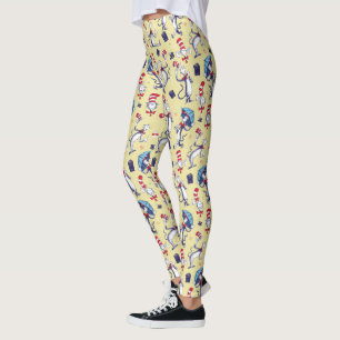 Leggings Chat dans le Chapeau Motif Jaune