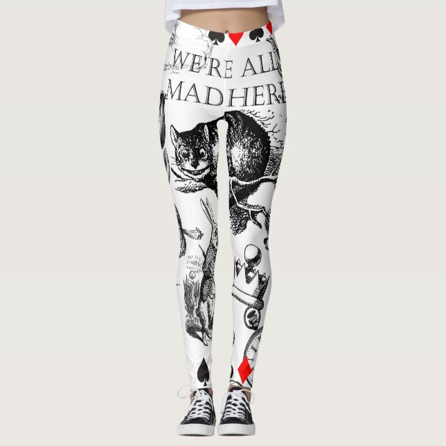 Leggings Chat de Cheshire classique alice au pays des merve (Devant)