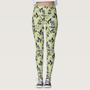 Leggings Chat et une jambe de pêcheur