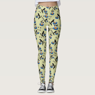 Leggings Chat et une jambe de pêcheur