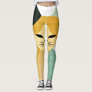Leggings Chat géométrique minimaliste scandinave moderne