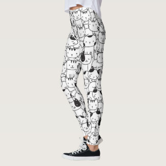 Leggings Chat noir et blanc Motif mignet
