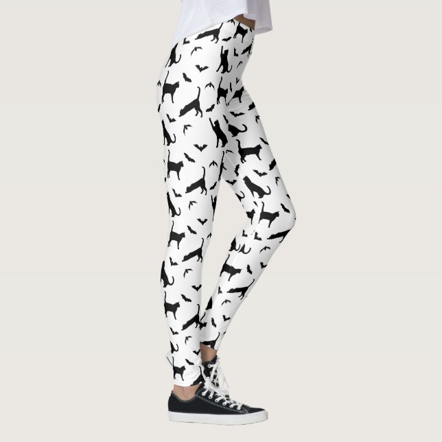 Leggings Chat Noir Et Chat Formes Mignonne Motif Halloween (Droite)