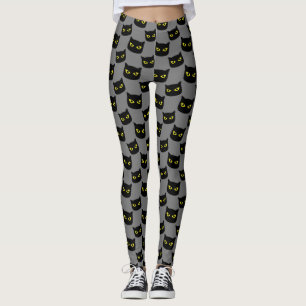 Leggings Chat noir et gris motif Halloween