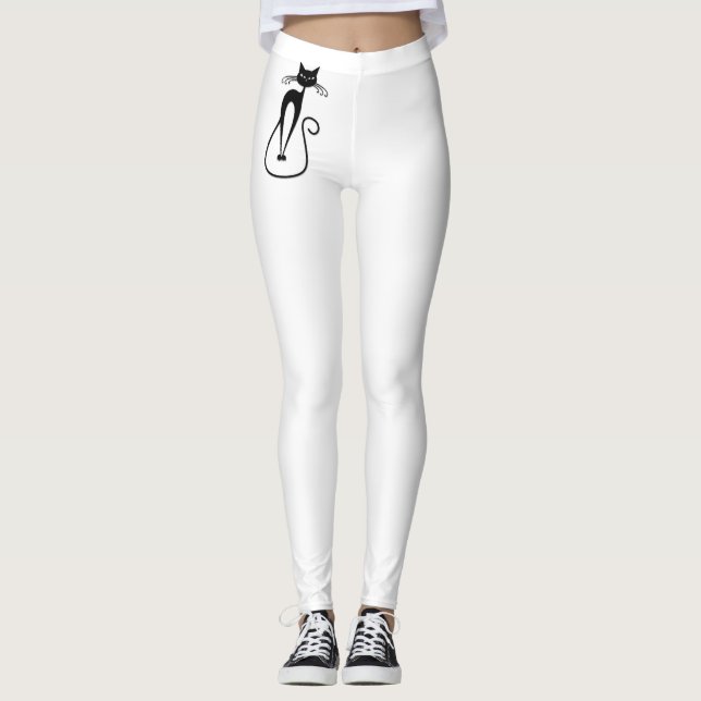 Leggings Chat noir maigre fantaisiste (Devant)