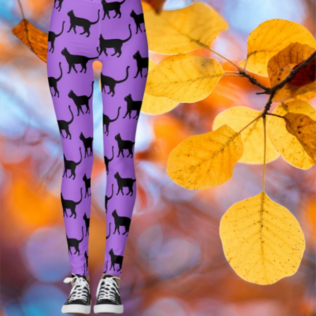 Leggings Chat noir pourpre Haze Crazy Chat (Feeling Catty?)