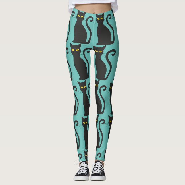 LEGGINGS CHAT NOIR YOGA PANTS LEGINGS (Devant)