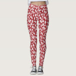 Leggings Chat Rouge Blanc<br><div class="desc">Beaucoup de petits chats blancs sur un arrière - plan rouge. Un motif amusant à n'importe quel moment de l'année,  mais particulièrement amusant pour Noël. Idéal pour les vétérinaires ou les amoureux des animaux.</div>