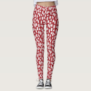 Leggings Chat Rouge Blanc