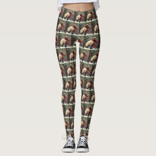 Leggings Chat siamois à Noël sous la neige