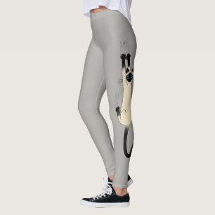 Leggings Chat siamois suspendu Drôle Amoureux des chats