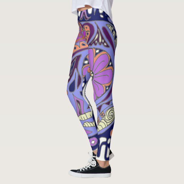 Leggings Chat Tatoué Crâne de Sucre (Gauche)