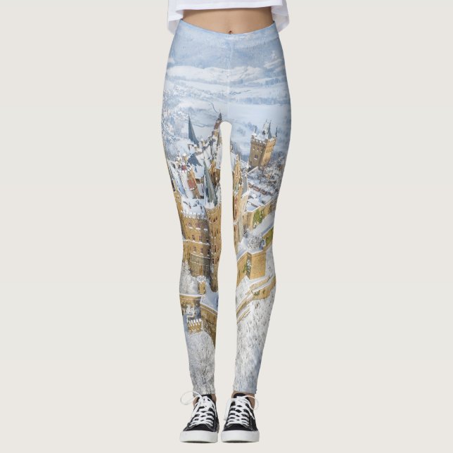 Leggings Château aérien de Hohenzollern : Allemagne enneigé (Devant)