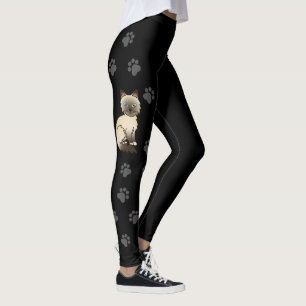 Leggings Chaton Birman/Ragdoll Chocolate Point & Pattes Noi