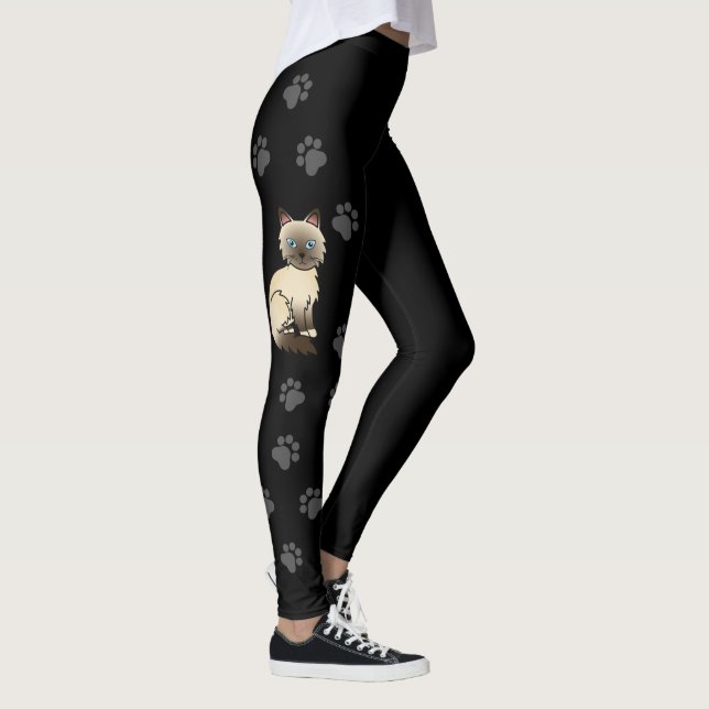 Leggings Chaton Birman/Ragdoll Chocolate Point & Pattes Noi (Droite)